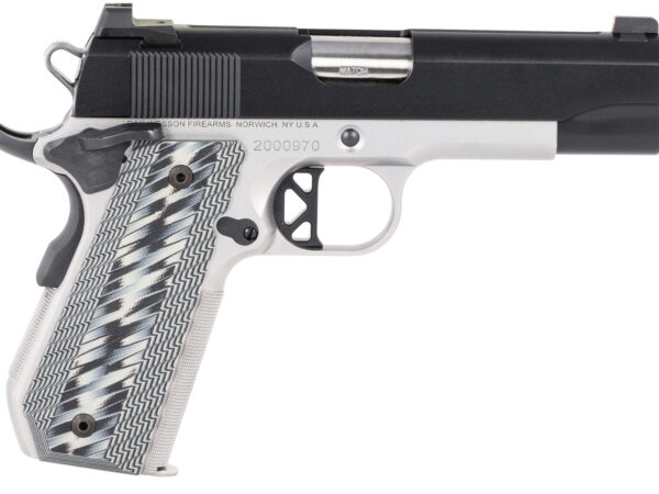 Dan Wesson 01825 V-Bob  45 ACP 8+1 4.25" Stainless Match Grade Barrel, Blued Serrated Stainless Steel Slide, Stainless Steel Frame w/Beavertail, Black/Gray G10 Grip, Ambidextrous