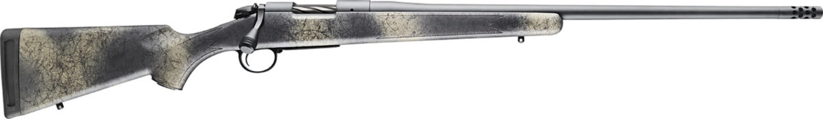 Bergara Rifles B14SM519 B-14 Wilderness Ridge 6.5 PRC 2+1 24" Threaded, Sniper Gray Cerakote Barrel/Rec, SoftTouch Woodland Camo Synthetic Stock, Omni Muzzle Brake 1 119415