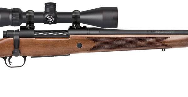 Mossberg 28124 Patriot  300 Win Mag Caliber with 3+1 Capacity, 24" Threaded/Fluted Barrel, Matte Blued Metal Finish & Walnut Stock Right Hand (Full Size) Includes Vortex Crossfire II 3-9x40mm Scope