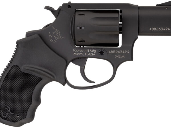 Taurus 2942M021UL 942 Ultra-Lite 22 WMR 8rd 2" Matte Black Finish Barrel, Matte Black Finish Cylinder, Black Anodized Finish Aluminum Frame & Finger Grooved Black Polymer Grip