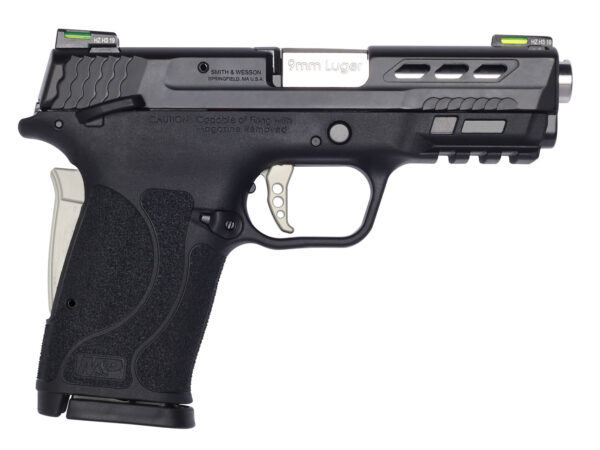 Smith & Wesson 13225 Performance Center M&P Shield EZ M2.0 9mm Luger 3.80" 8+1 Matte Black Black Armornite Stainless Steel Ported Slide Black Polymer Grip Sliver Colored Accents