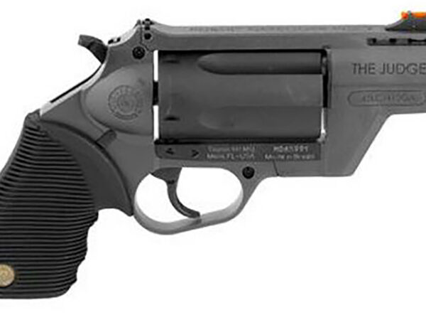 Taurus 2441021GRY Judge Public Defender 45 Colt (LC) Caliber or 2.50" 410 Gauge 5 Shot 2.50" Gray Finish Barrel, Matte Black Oxide Finish Cylinder, Gray Finish Polymer Frame & Black Ribber Grip