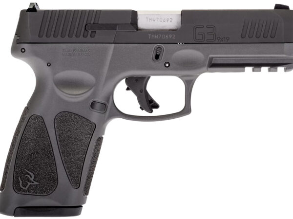 Taurus 1G3B941G15 G3  Full Size Frame 9mm Luger 15+1 4" Matte Stainless Steel Barrel, Matte Black Tenifer Cerakote Serrated Steel Slide, Gray Polymer Frame w/Picatinny Rail, Polymer Grip, Right Hand