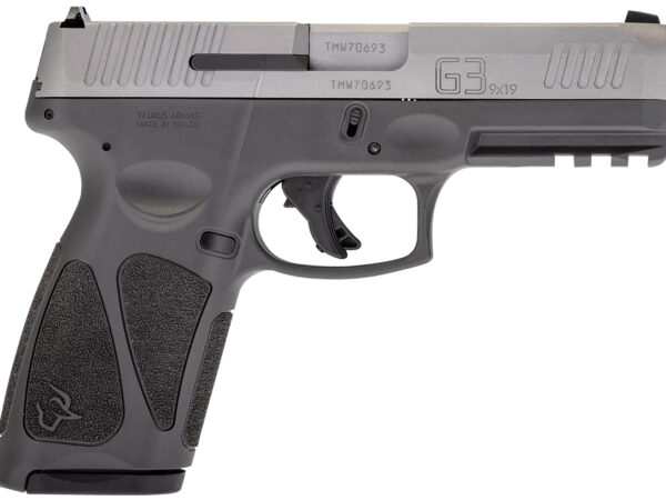 Taurus 1G3B949G G3  Full Size Frame 9mm Luger 15+1/17+1 4" Matte Stainless Steel Barrel, Matte Serrated Stainless Steel Slide, Gray Polymer Frame w/Picatinny Rail, Polymer Grip, Right Hand