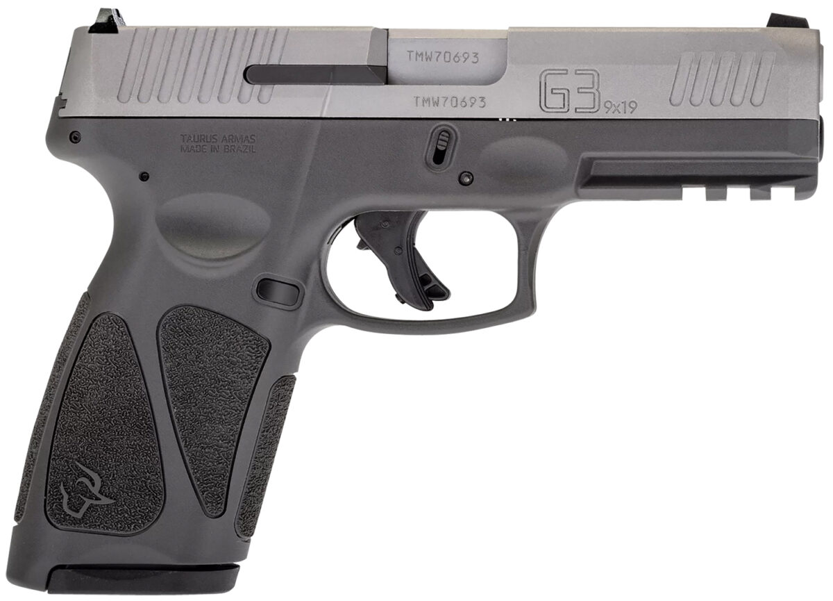 Taurus 1G3B949G15 G3 Full Size Frame 9mm Luger 15+1 4" Matte Stainless Steel Barrel, Matte Serrated Stainless Steel Slide, Gray Polymer Frame w/Picatinny Rail, Gray Polymer Grip, Right Hand 1 135486
