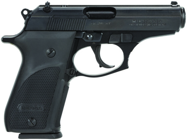 Bersa THUN380PM15 Thunder Plus Sub-Compact Frame 380 ACP 15+1, 3.50" Black Steel Barrel, Matte Black Serrated Steel Slide & Aluminum Frame w/Beavertail, Black Right Hand