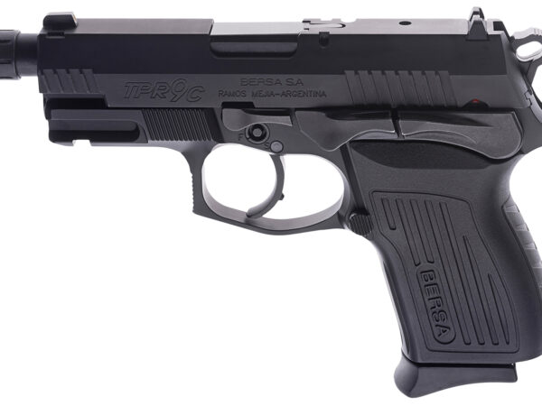 Bersa TPR9CMX TPRCX  Compact Frame 9mm Luger 13+1, 4.10" Black Steel Threaded Barrel, Matte Black Serrated Steel Slide & Aluminum Frame w/Beavertail, Ambidextrous