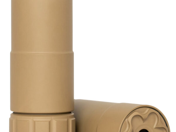 Rugged Suppressor P51FDE22 Mustang 22 22 LR 1.06" D 1/2"-28 tpi 113dB At Ear Flat Dark Earth High Temp Cerakote 7075-T6 Aluminum Baffles/Tube Titanium Mount