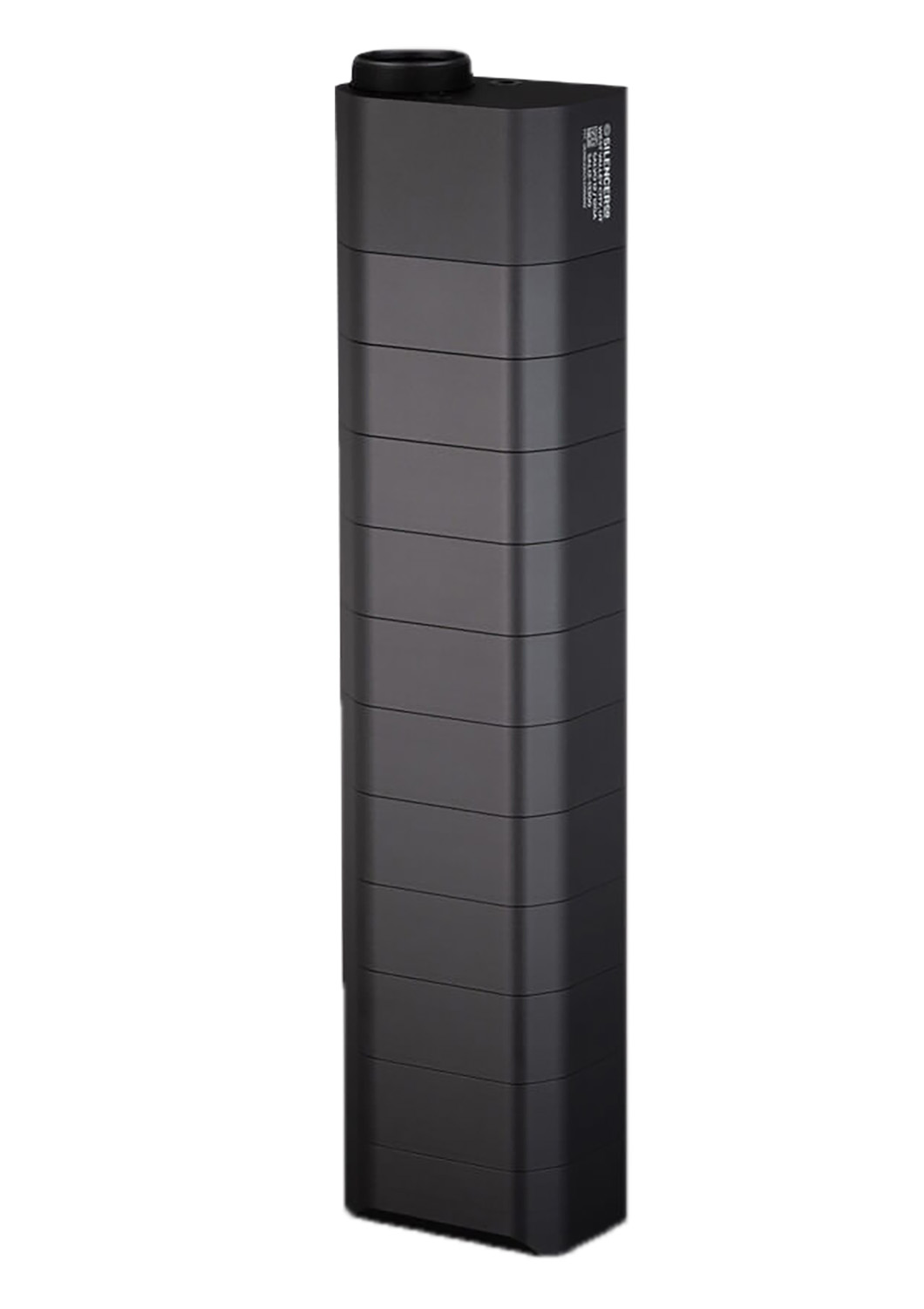 SilencerCo SU823 Salvo 12 2.21" x 2.96" Black Aluminum/Stainless Steel 1 1405