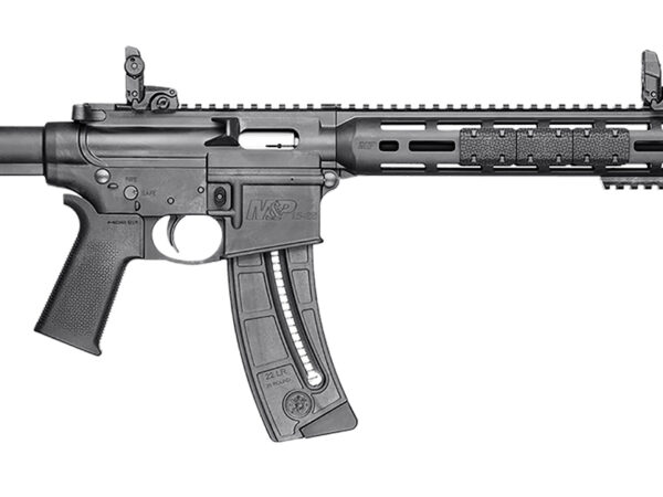 Smith & Wesson 10213 M&P15 Sport 22 LR 25+1 16.50" Carbon Steel Barrel, Adjustable Magpul MOE SL  Stock, Magpul M-Lok Mounting System, MagPul Folding MBUS Sights, Functioning Charging  Handle, Optics