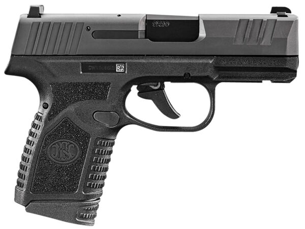 FN 66101408 Reflex  Micro-Compact Frame 9mm Luger 15+1/11+1, 3.30" Black Target Crown Steel Barrel, Black PVD Serrated Steel Slide & Polymer Frame w/Picatinny Rail, Ambidextrous