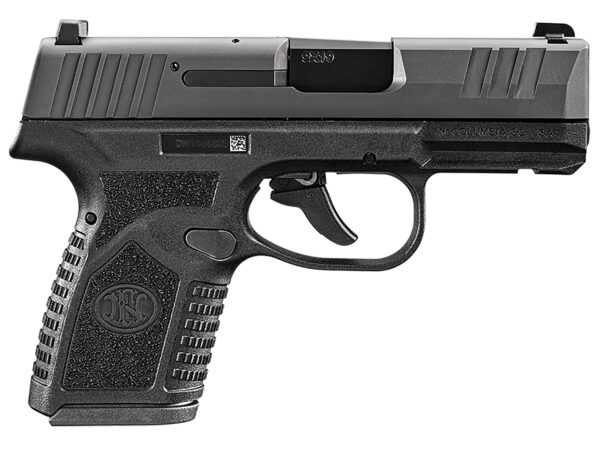 FN 66101412 Reflex  Micro-Compact Frame 9mm Luger 10+1, 3.30" Black Target Crown Steel Barrel, Black PVD Serrated Steel Slide & Polymer Frame w/Picatinny Rail, Ambidextrous