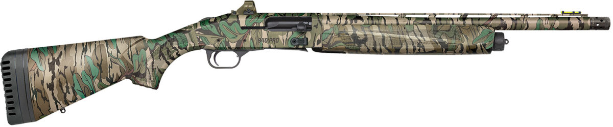 Mossberg 85169 940 Pro Turkey 12 Gauge 4+1 3" 18.50", Mossy Oak Greenleaf, Optic Cut Rec, Self-Draining Synthetic Stock with Adj. Shims, HiViz CompSight Fiber Optic Sight, Includes Holosun Red Dot 1 161067