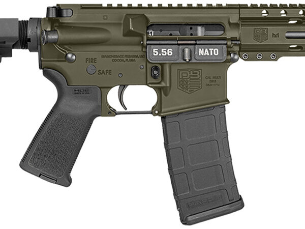 Diamondback DB1913K101 DB15  5.56 NATO 30+1 7" Black Nitride Heavy Threaded Barrel, OD Green Cerakote Picatinny Rail Aluminum Receiver, 6" M-LOK Handguard, SB Tactical Brace & Black Magpul MOE Grip
