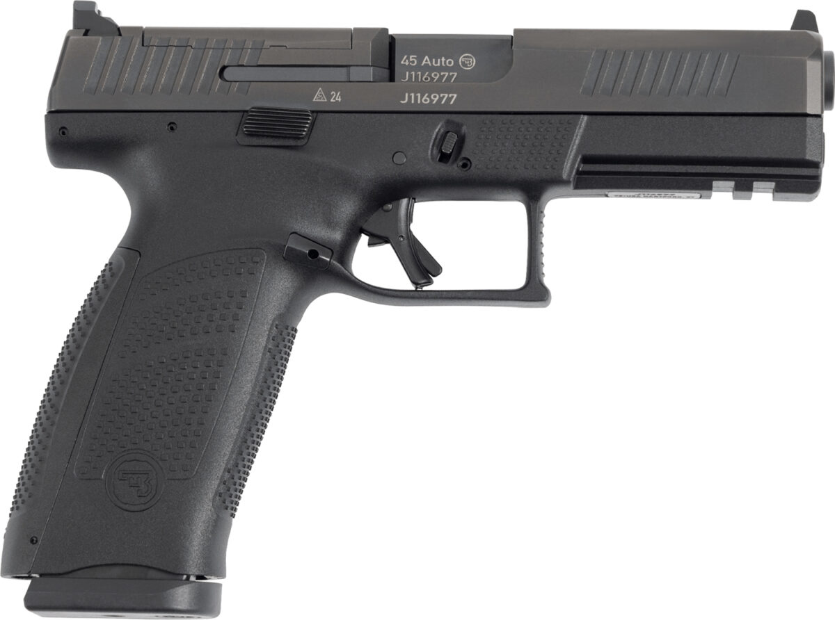 CZ-USA 91591 P-10 F Full Size Frame 45 ACP 13+1 4.50" Black Steel Barrel, Black Steel Optic Ready/Serrated Slide, Black Polymer Frame w/Picatinny Rail, Interchangeable Backstrap Grip 1 169833