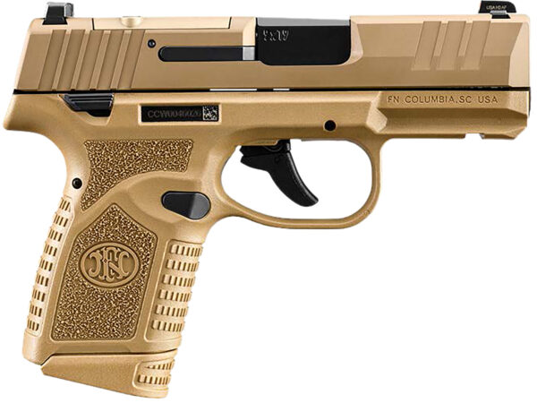 FN 66101419 Reflex MRD 9mm Luger 15+1 11+1 3.30" Micro-Compact Frame Flat Dark Earth PVD Optic Ready/Serrated Steel Slide  w/Picatinny Rail Stippled Grip Ambidextrous