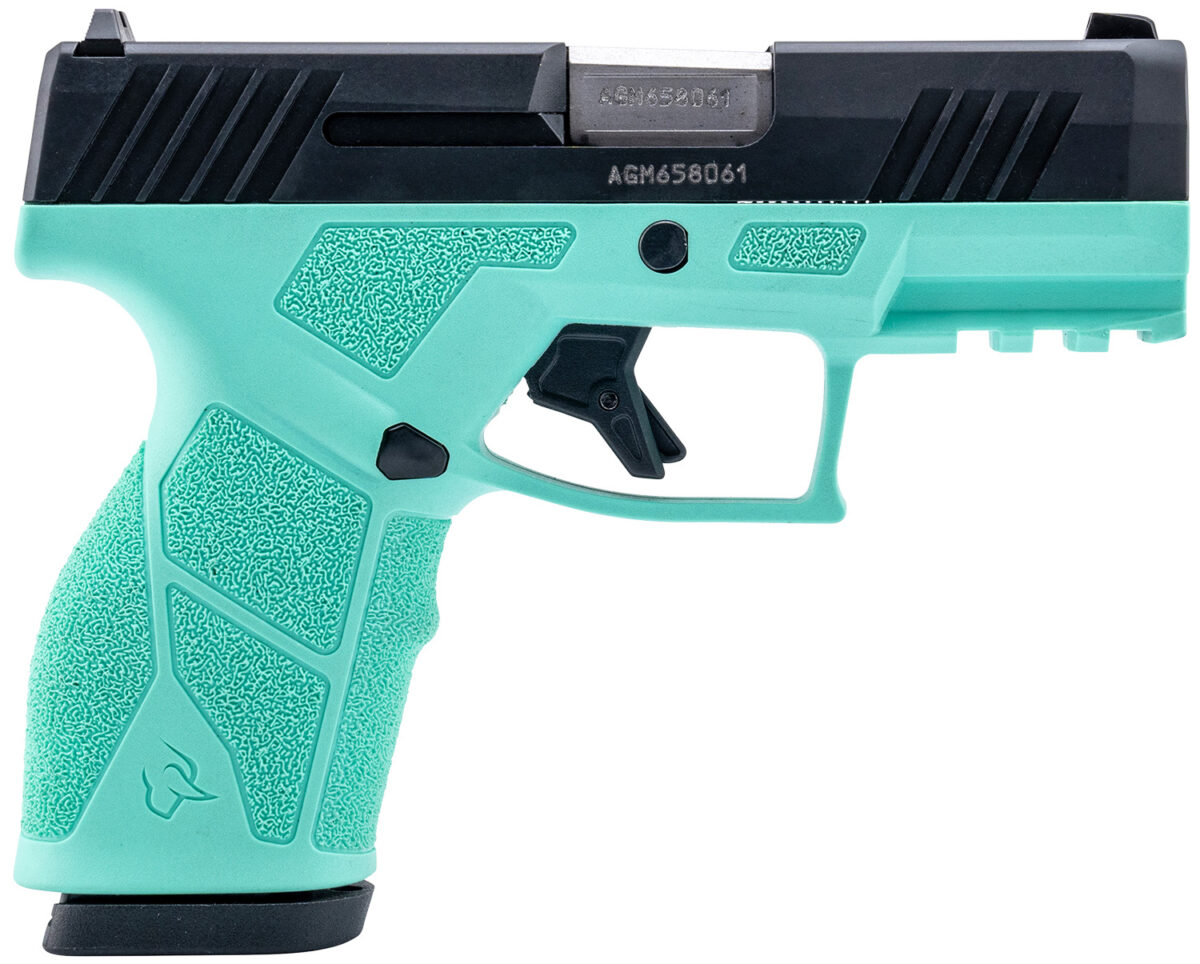 Taurus 1-GX2931C GX2 9mm Luger 13+1 3.37" Matte Stainless Steel Barrel, Matte Black Serrated Stainless Steel Slide, Cyan Polymer Frame w/Picatinny Rail, Polymer Grip 1 170114