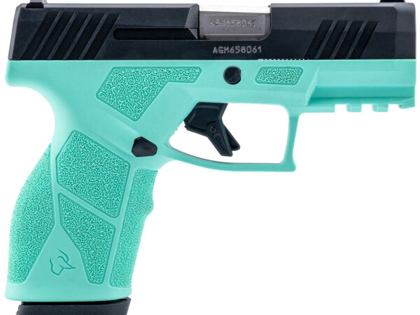 Taurus 1-GX2931C GX2  9mm Luger 13+1 3.37" Matte Stainless Steel Barrel, Matte Black Serrated Stainless Steel Slide, Cyan Polymer Frame w/Picatinny Rail, Polymer Grip