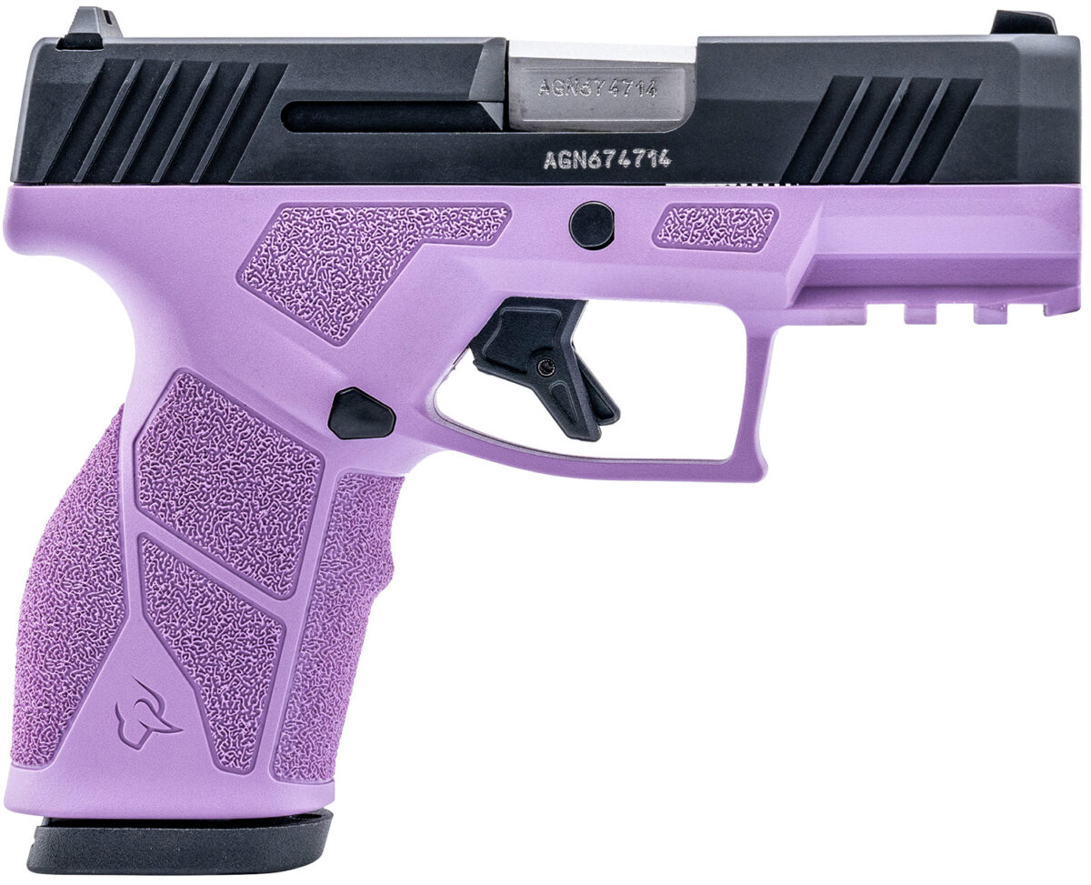 Taurus 1-GX2931LP-10 GX2 9mm Luger 10+1 3.37" Matte Stainless Steel Barrel, Matte Black Serrated Stainless Steel Slide, Light Purple Polymer Frame w/Picatinny Rail, Polymer Grip 1 170121