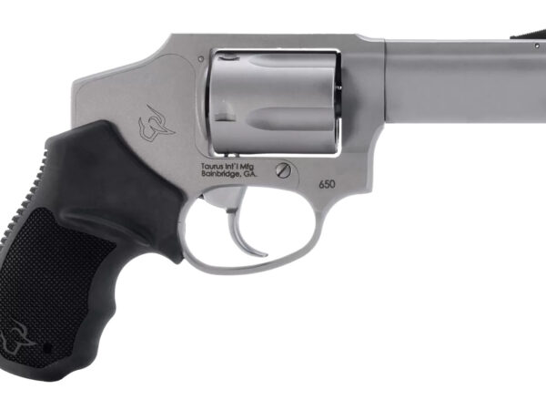 Taurus 2-650139 650  Small 357 Mag 38/Special +P 5 Shot 3"  Stainless Steel Barrel, Cylinder & Frame, Black Rubber Grip, Transfer Bar Safety, Concealed Hammer