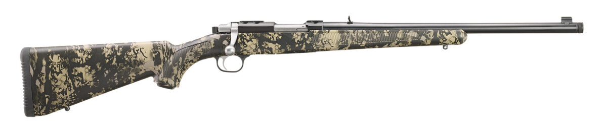 Ruger 7421 77/357 357 Mag 5+1 18.50" Blued Threaded Barrel, Blued Integral Scope Mount Steel Receiver, Fixed Kryptek Obskura Nox Camo Synthetic Stock, Thread Protector 1 171573