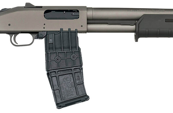Mossberg 50221 590M  12 Gauge 10+1 18.50" Tungsten Gray Cerakote Barrel & Steel Drilled & Tapped Receiver, Magpul SGA Black Synthetic Stock