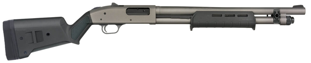 Mossberg 50795 590A1 Professional Series 12 Gauge Bolt 3" 6+1 18.50" Tungsten Gray Cerakote Barrel, Tungsten Gray Cerakote Steel Drilled & Tapped Receiver, Magpul SGA Black Synthetic Stock, Ambidextro 1 184750