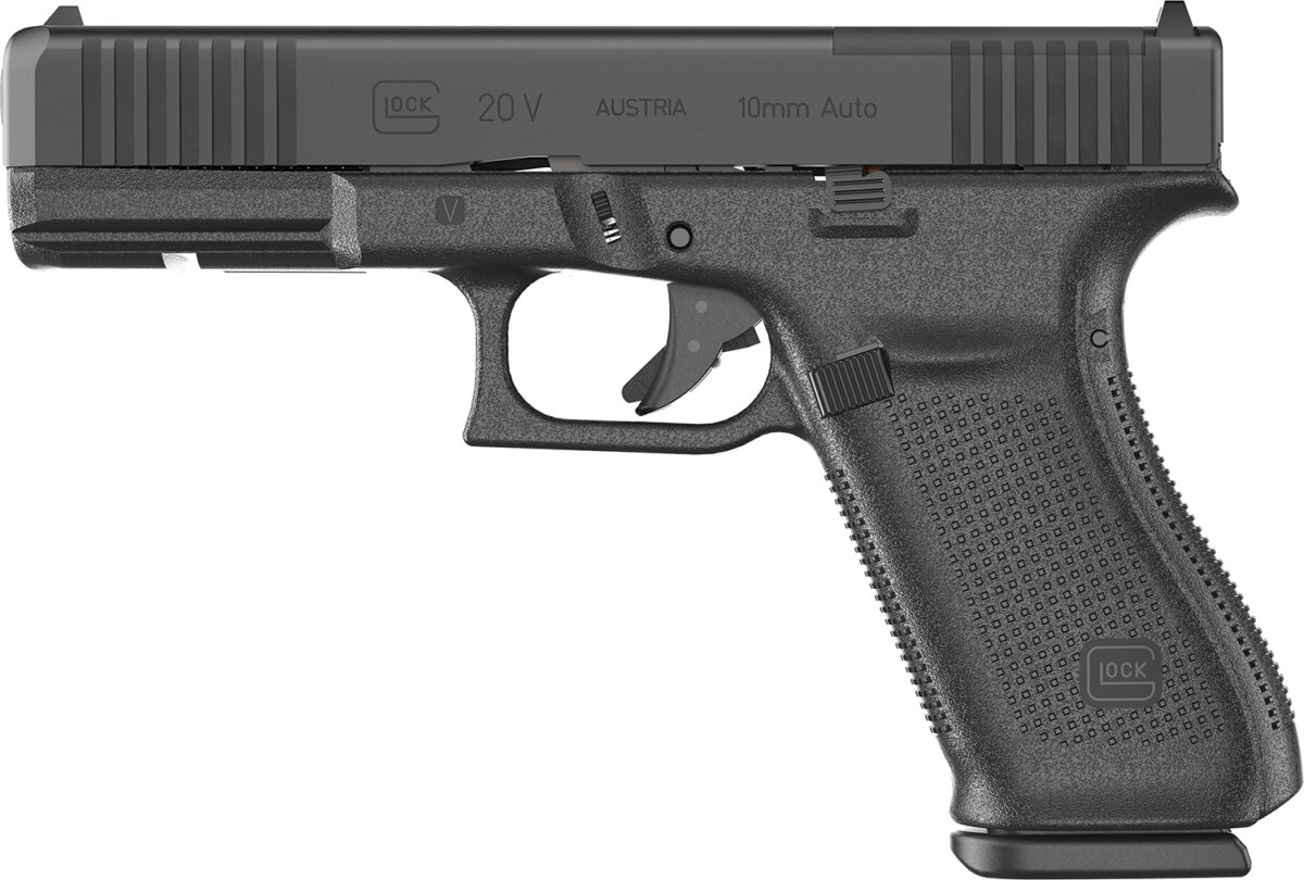 Glock UV2050203MOS G20 V MOS Standard 10mm Auto 15+1 4.61" Black Barrel, Black nDLC Steel Optic Ready/Serrated Slide, Black Polymer Frame w/Accessory Rail, Interchangeable Backstrap, Ambidextrous 1 186893