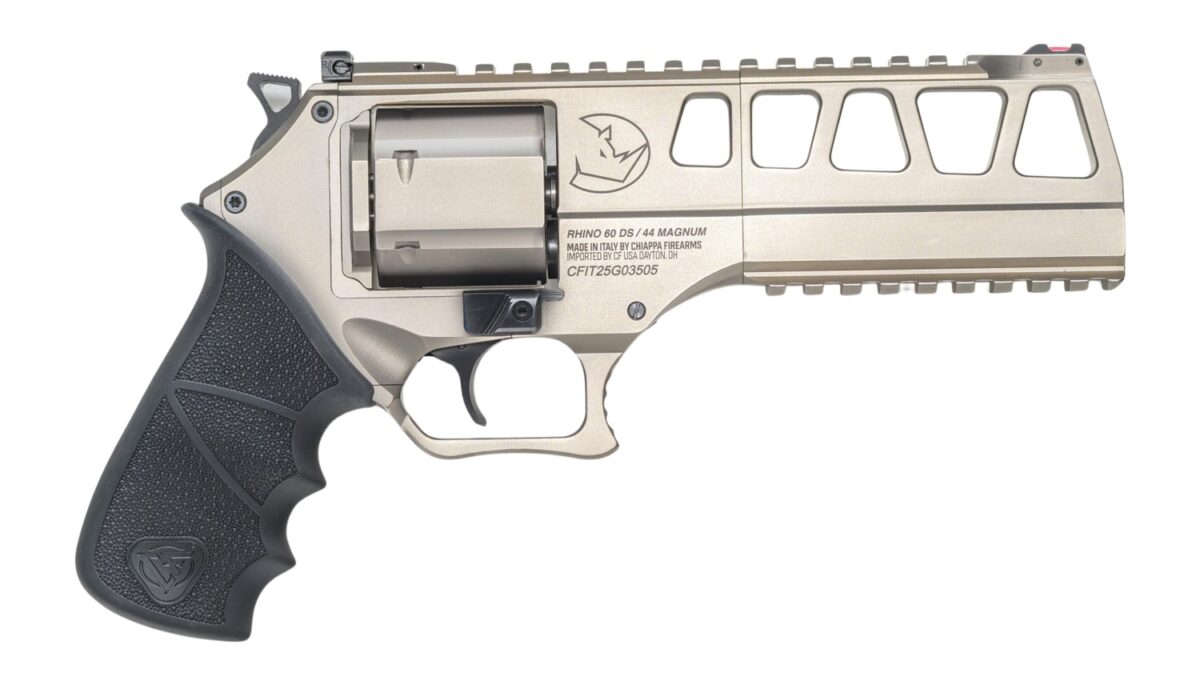 Chiappa Firearms 340351 60DS L Frame 44 Mag 6 Shot 6" Nickel Steel Barrel & Cylinder, Nickel Alloy Frame, Black Hogue Rubber Grip 1 188705