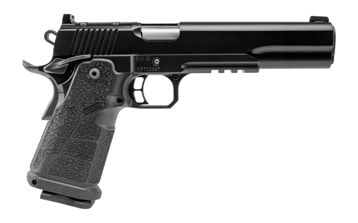 Kimber Mfg, Inc 3600304 DS Warrior 10mm Auto 18+1 6" Matte Stainless Barrel, KimPro Black Optic Cut/Serrated Slide, Black Stainless Steel Frame w/Beavertail & Picatinny Rail, Black Carbon Fiber Grip, 1 190464