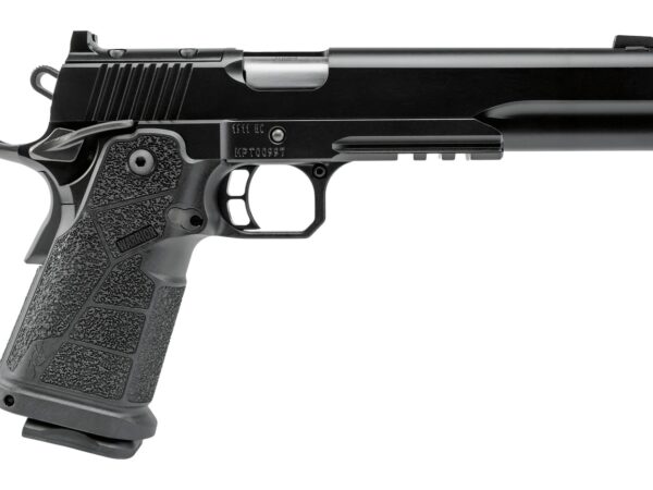 Kimber Mfg, Inc 3600304 DS Warrior 10mm Auto 18+1 6" Matte Stainless Barrel, KimPro Black Optic Cut/Serrated Slide, Black Stainless Steel Frame w/Beavertail & Picatinny Rail, Black Carbon Fiber Grip,