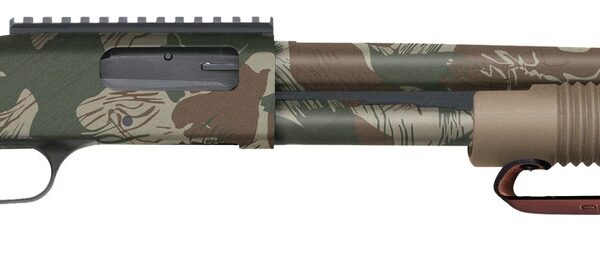Mossberg 50632 590 AfterShock 12 Gauge 5+1 14.38" Rhodesian Brushstroke Camo Barrel & Receiver w/Picatinny Rail, FDE Aftershock Grip