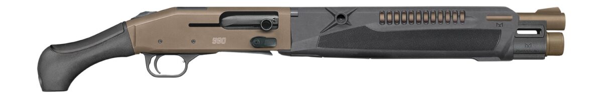 Mossberg 83011 990 Aftershock SPX Semi-Auto 3" 5+1 14.75" Flat Dark Earth Cerakote Integrated Heat Shield Barrel & Drilled & Tapped Receiver, Black Polymer Grip 1 192577