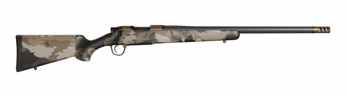 Christensen Arms 801-060083-00 Ridgeline FFT Full Size 22 Creedmoor 4+1 20" Carbon Fiber Threaded Barrel, Burnt Bronze Cerakote Steel Drilled & Tapped Receiver, Barren Dune Camo Fixed Synthetic Stock 1 194191