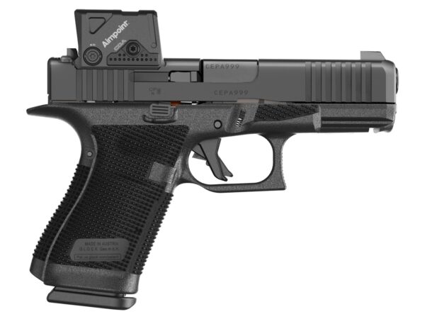 Glock P61950B03DC8A3 G19 Gen6 w/Aimpoint 9mm Luger 15+1 4.02" Black GMB Barrel, Black Steel Serrated w/Optic Slide, Black Polymer Frame w/Accessory Rail, Interchangeable Backstrap Grip, Aimpoint COA 3
