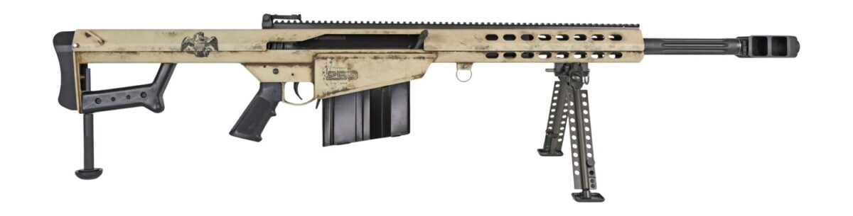 Barrett 20152 M82A1 America 250 50 BMG 10+1 Black Fluted Barrel, Steel Receiver w/Picatinny Rail, QD BiPod Forend. M-LOK Handguard, Black Polymer Grip 1 195047