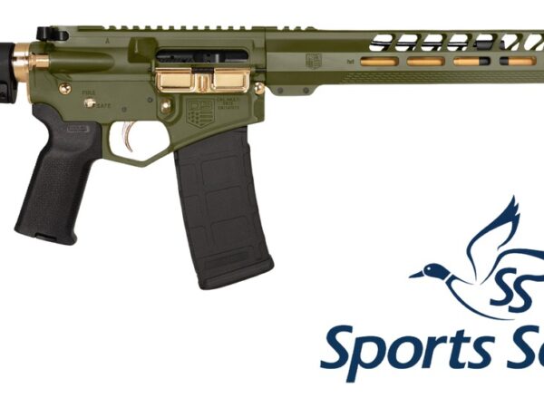 Diamondback DB175AK802 DB15  Sports South Exclusive 5.56 NATO 30+1 16" Gold Cerakote Threaded Barrel, Green Cerakote w/Gold Accents Aluminum Receiver w/Picatinny Rail, M-LOK Handguard, Magpul MOE Blac