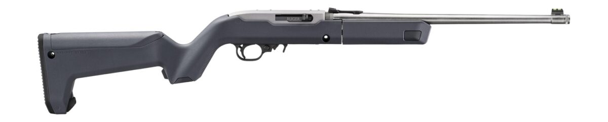 Ruger 32016 10/22 Takedown 22 LR 10+1 16.40" Satin Stainless Threaded Barrel, Satin Stainless Stainless Steel Drilled & Tapped Receiver, Stealth Gray Magpul Hunter X-22 Backpacker Synthetic Stock 1 195883