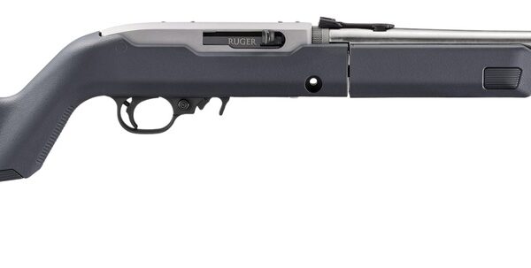 Ruger 32016 10/22 Takedown 22 LR 10+1 16.40" Satin Stainless Threaded Barrel, Satin Stainless Stainless Steel Drilled & Tapped Receiver, Stealth Gray Magpul Hunter X-22 Backpacker Synthetic Stock