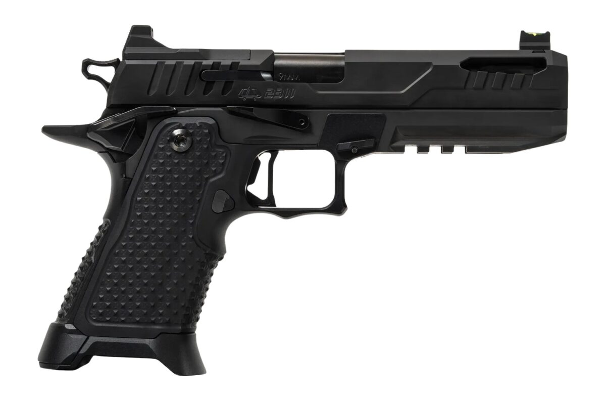 Oa Defense 2311 Pro Elite Full Size 9mm Luger 21+1 5" Black DLC Steel Optic Ready/Serrated Slide, Black Aluminum Frame w/Picatinny Rail, Black Aluminum Grip, Ambidextrous 1 196937