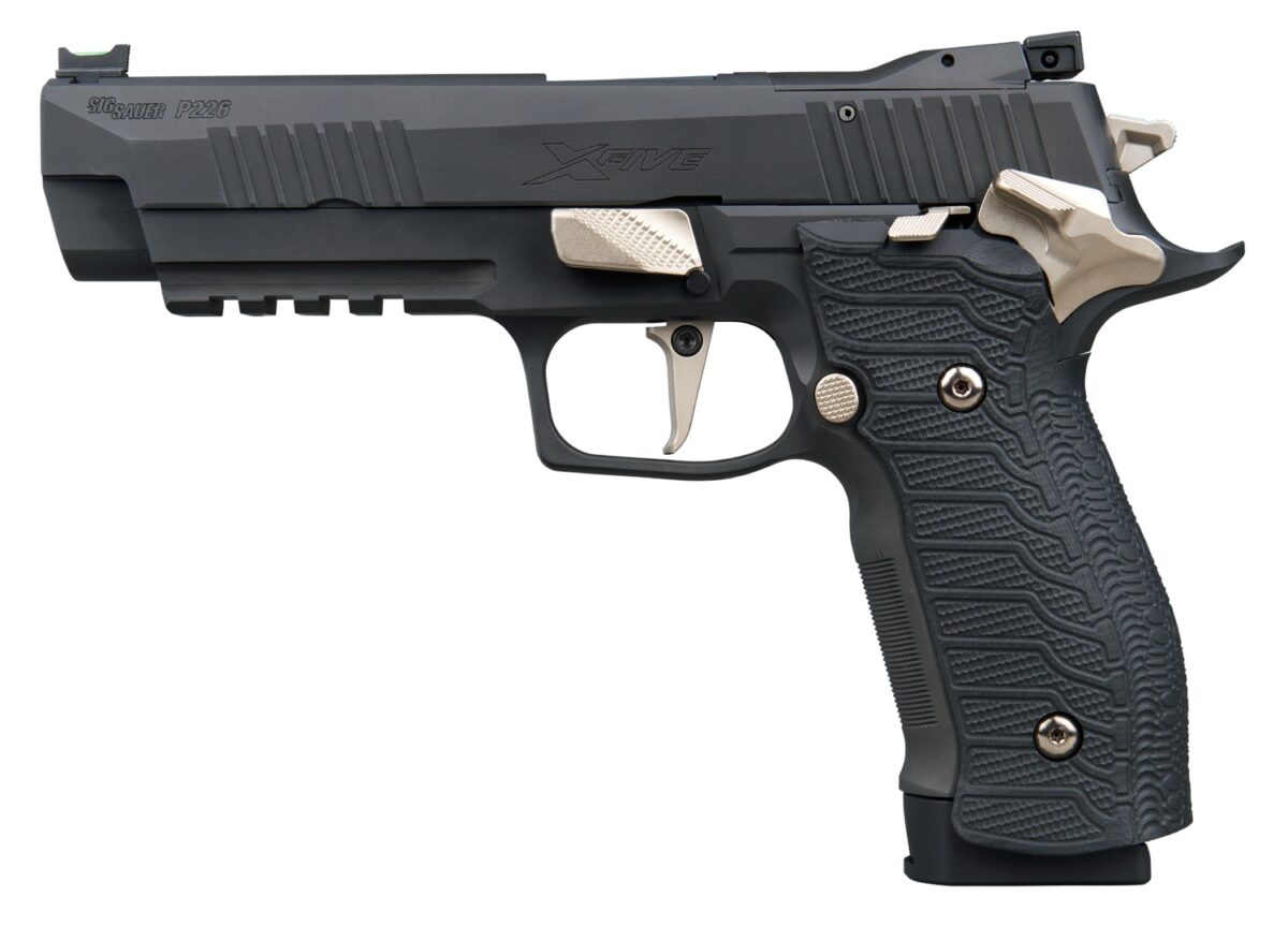 Sig Sauer 226X59NMRSAO P226 XFive Nightmare Full Size Frame 9mm Luger 20+1 5" Bull Barrel, Black Nitron Stainless Steel Optic Ready/Serrated Slide & Frame w/Beavertail & Picatinny Rail, Custom Hogue G 1 197101