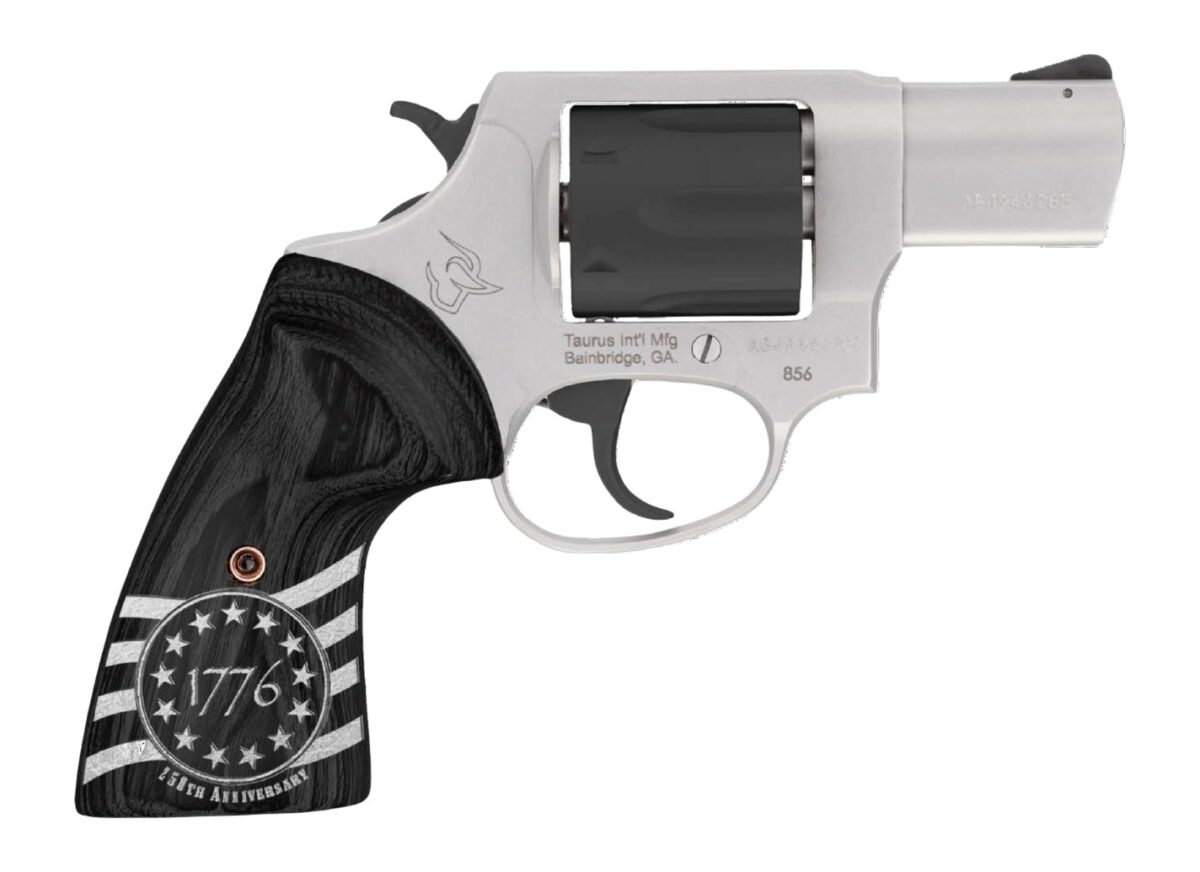 Taurus 2-85625-US3 856 1776 Small 38 Special +P 6 Shot 2" Stainless Steel Barrel, Black Stainless Steel Cylinder, Stainless Steel Frame, Custom Altamont Grip, Transfer Bar Safety 1 197948