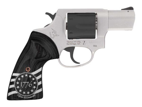 Taurus 2-85635-US3 856 1776 Small 38 Special +P 6 Shot 3" Stainless Steel Barrel, Black Stainless Steel Cylinder, Stainless Steel Frame, Custom Altamont Grip, Transfer Bar Safety
