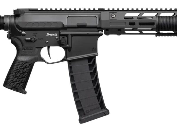 CMMG 94A68CD-AB Zeroed Banshee Mk4 9mm Luger 33+1 6.50" Black Nitride Threaded Barrel, Black Armor Cerakote Aluminum Receiver w/Picatinny Rail, M-LOK Handguard, Black Polymer CMMG RipBrace, CMMG Zeroe
