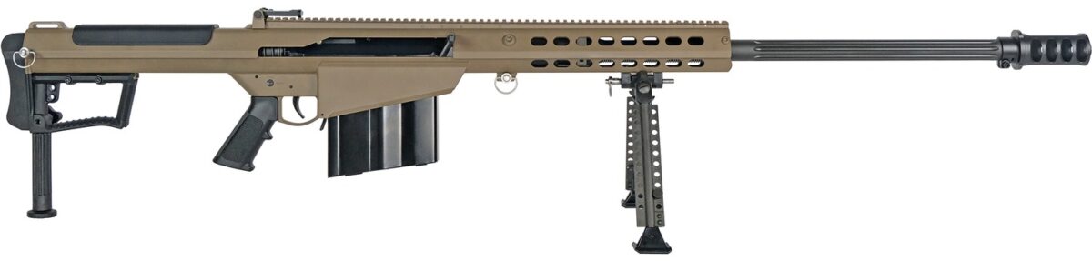 Barrett 20186 M107A1 50 BMG 10+1 20" Fluted Barrel, Flat Dark Earth Receiver w/Picatinny Rail, M-LOK Handguard, QD BiPod Forend, Black Polymer Grip 1 199296