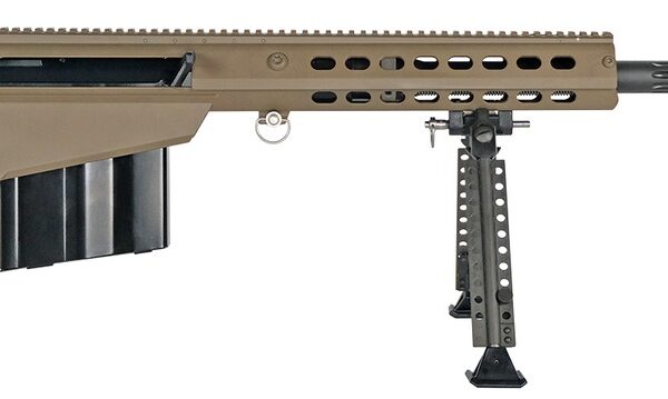 Barrett 20186 M107A1  50 BMG 10+1 20" Fluted Barrel, Flat Dark Earth Receiver w/Picatinny Rail, M-LOK Handguard, QD BiPod Forend, Black Polymer Grip