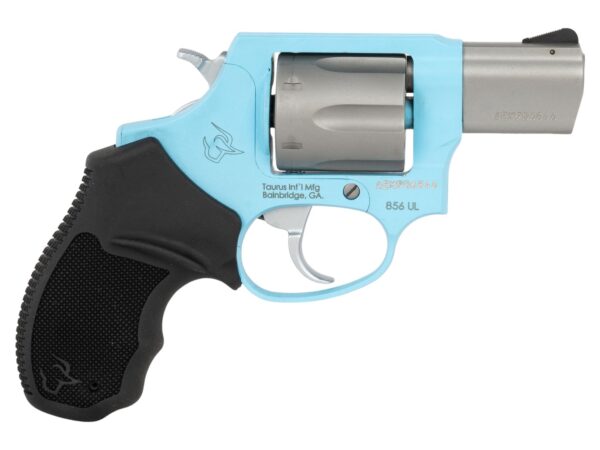 Taurus 2-85629ULC24 856 Ultra-Lite Small 38 Special +P 6 Shot 2" Matte Stainless Barrel & Cylinder, Blue Raspberry Cerakote Aluminum Frame, Black Ribber Grip, Transfer Bar, Safety Concealed Hammer