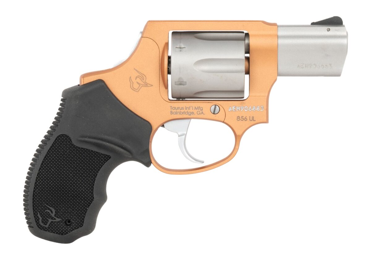 Taurus 2-85629ULC22CH 856 Ultra-Lite Small 38 Special +P 6 Shot 2" Matte Stainless Barrel & Cylinder, Copper Cerakote Aluminum Frame, Black Ribber Grip, Transfer Bar, Safety Concealed Hammer 1 199776