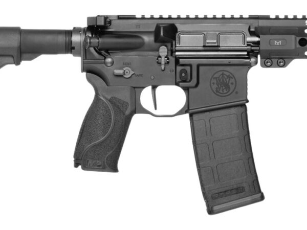 Smith & Wesson 14604 M&P15 Axe 300 Blackout 30+1 8" Black Armornite Threaded Barrel, Black Hardcoat Anodize Aluminum Receiver w/Picatinny Rail, M-LOK Handguard, Black Polymer Magpul BTR Arm Brace, Int