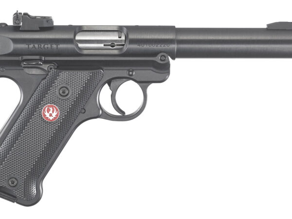 Ruger 40101 Mark IV Target 22 LR 10+1 5.50" Blued Bull Barrel Blued. Blued Aluminum Frame, Drilled & Tapped Receiver, Black Checkered Polymer Grip, Right Hand